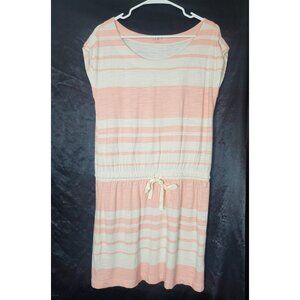 LOFT Striped dress Shirt Dress Women's S Summer Spring Vacation Pink / White